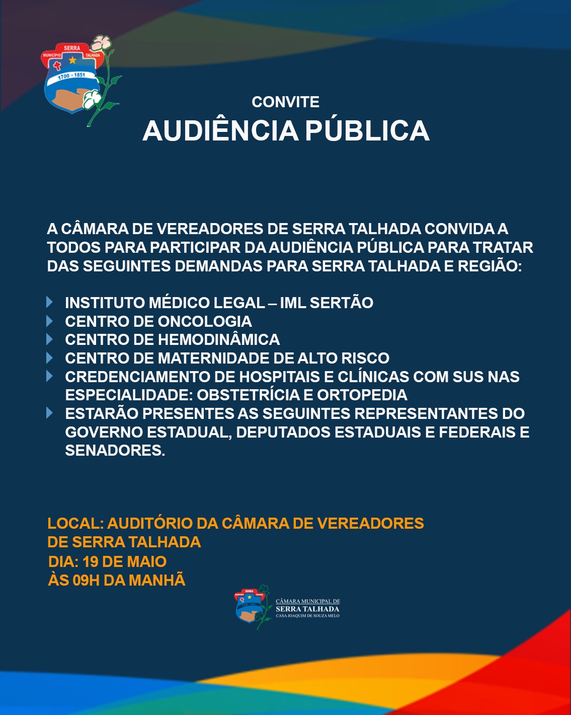 Câmara promove audiência pública 