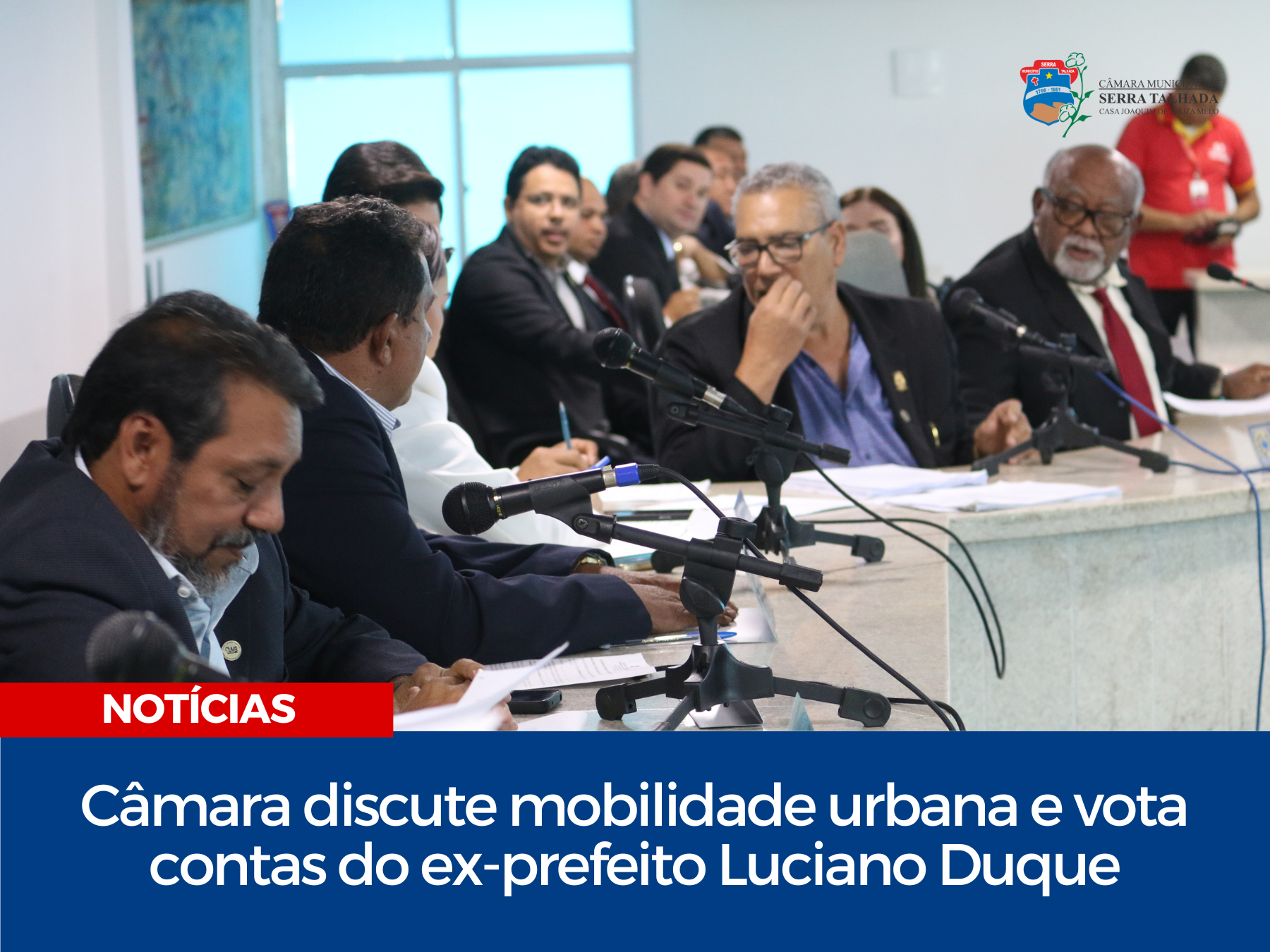 Câmara discute mobilidade urbana e vota contas do ex-prefeito Luciano Duque