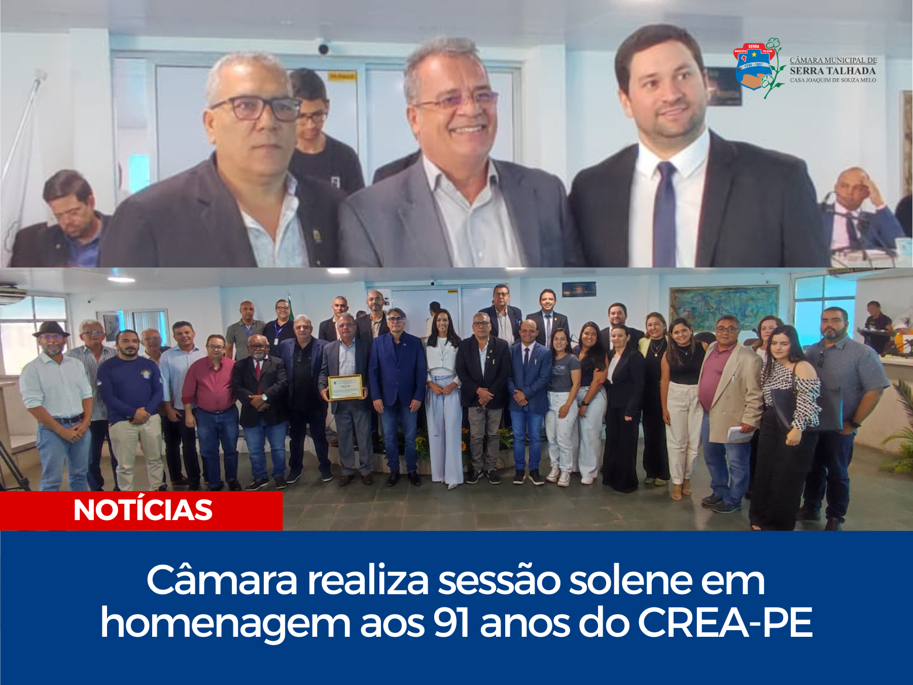 Câmara realiza sessão solene em homenagem aos 91 anos do CREA-PE