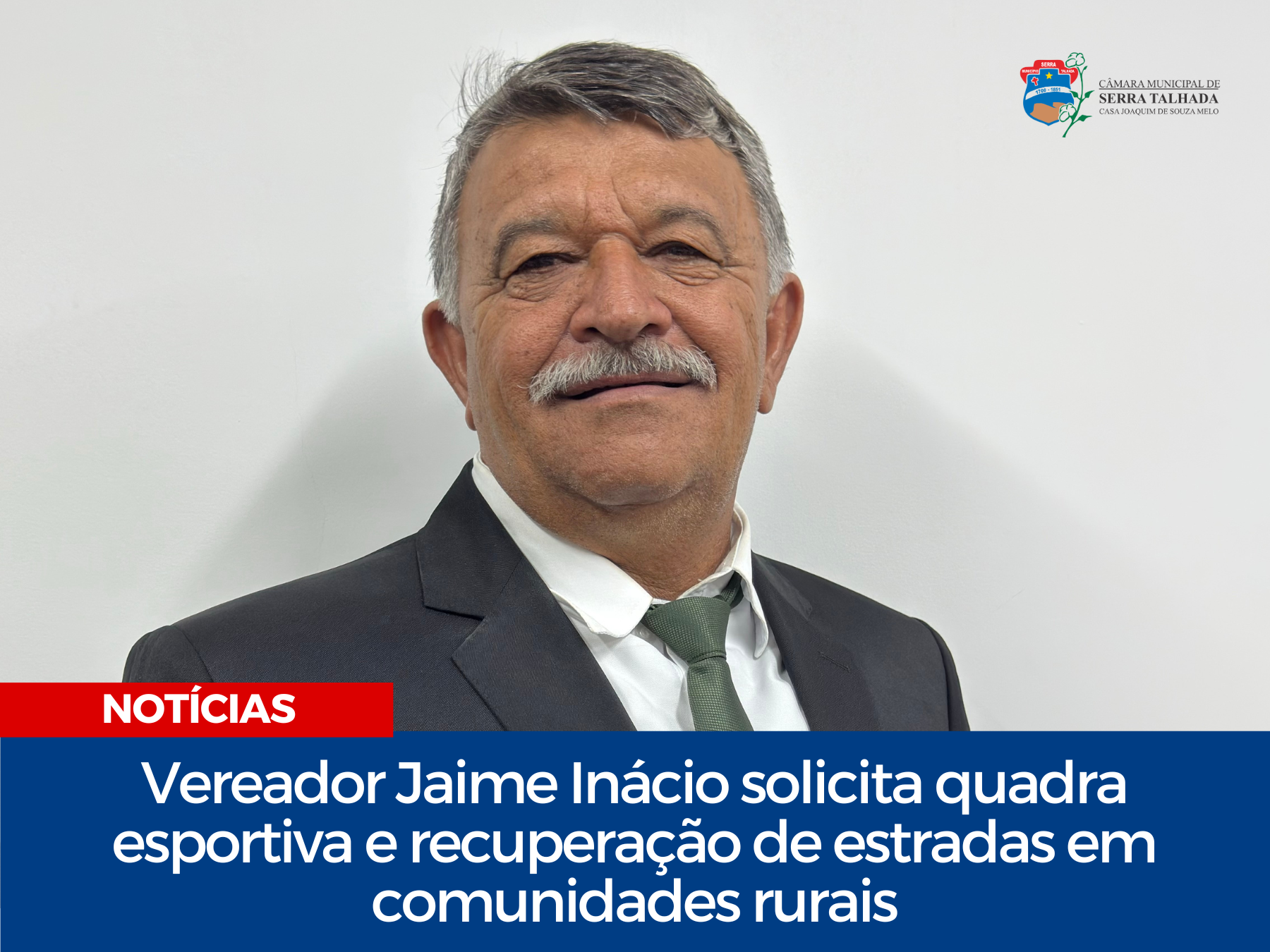 Vereador Jaime Inácio solicita quadra esportiva e recuperação de estradas em comunidades rurais