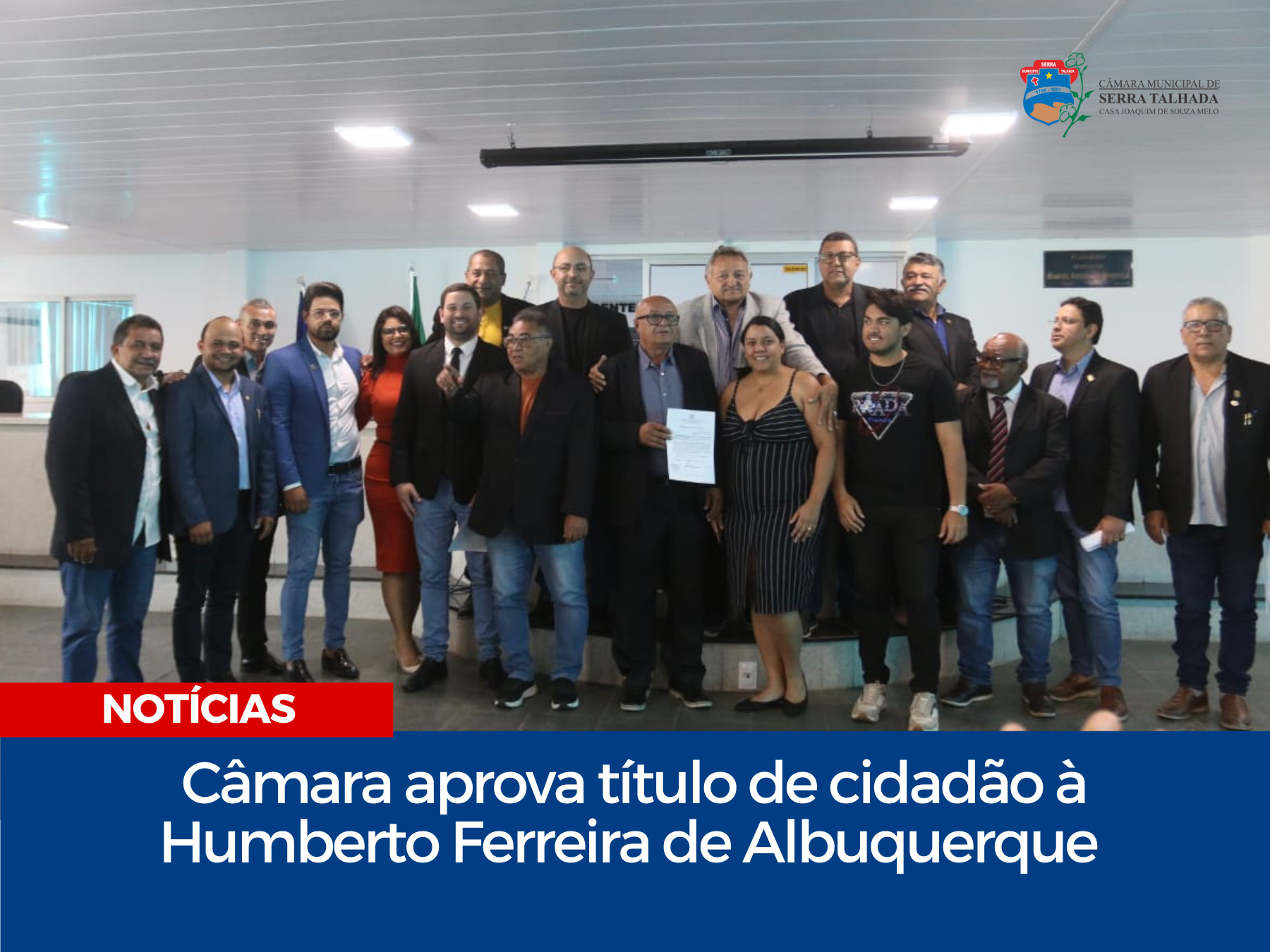 Câmara aprova título de cidadão à Humberto Ferreira de Albuquerque